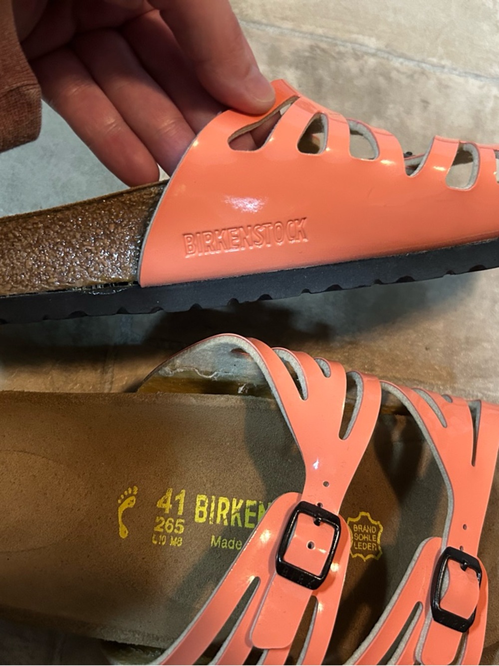 Birkenstock Orange Cutout Double Buckle Sandals - Picture 13 of 17